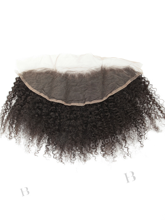 In Stock Indian Remy Hair 12" Jeri Curl Natural Color Lace Frontal SKF-084